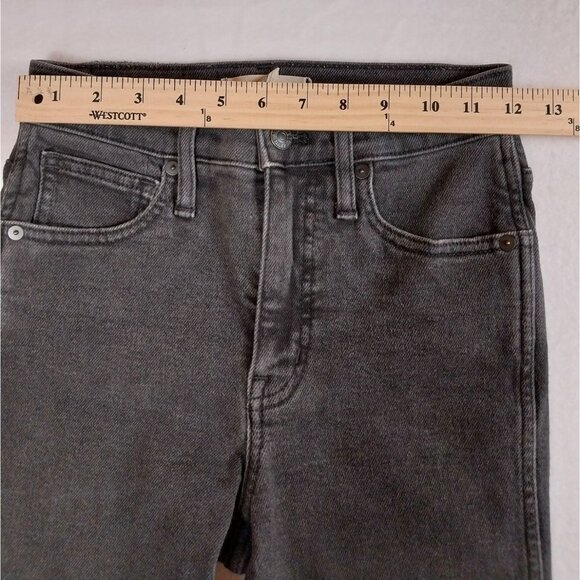 Madewell Petite 10" High-Rise Skinny Jeans in Black Starkey Wash Sz 25P - Picture 13 of 15